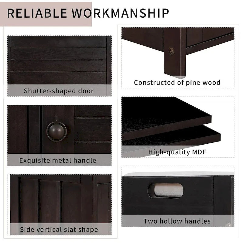 Farmhouse 3-Door Upholstered Shoe Bench with Removable Cushion and Hidden Storage Space