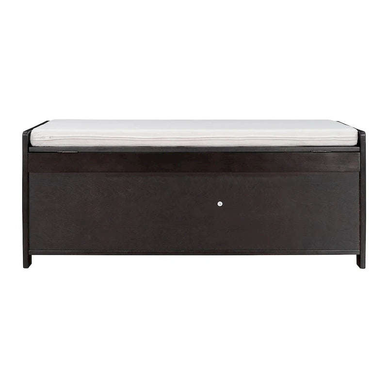 Farmhouse 3-Door Upholstered Shoe Bench with Removable Cushion and Hidden Storage Space