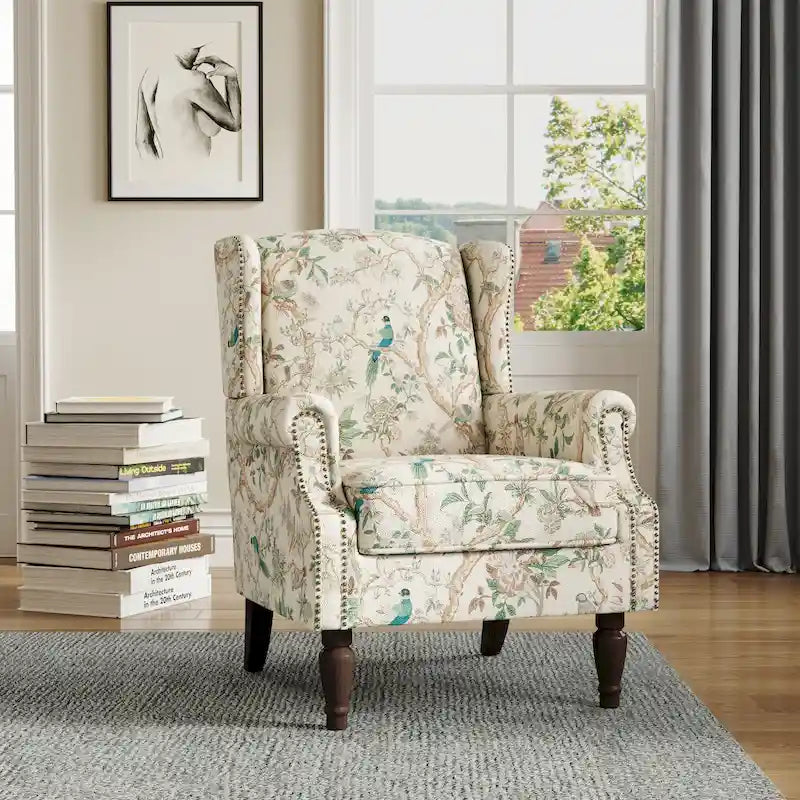 Upholstered Accent Chair Nailhead Trim Arm Chair