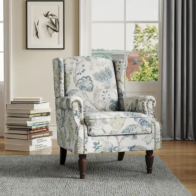 Upholstered Accent Chair Nailhead Trim Arm Chair