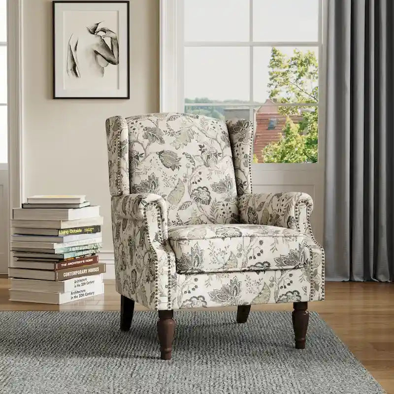 Upholstered Accent Chair Nailhead Trim Arm Chair