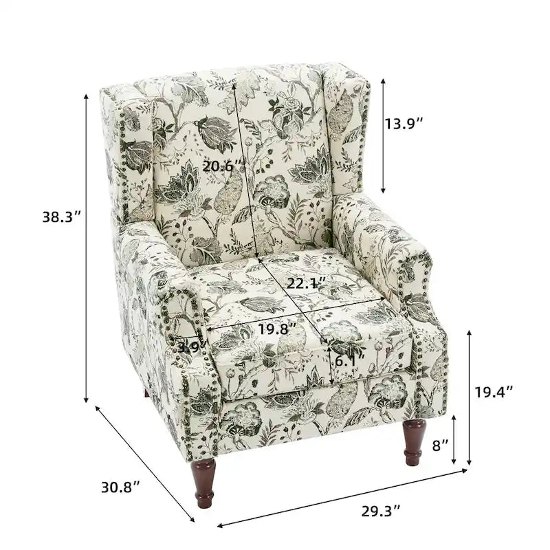 Upholstered Accent Chair Nailhead Trim Arm Chair