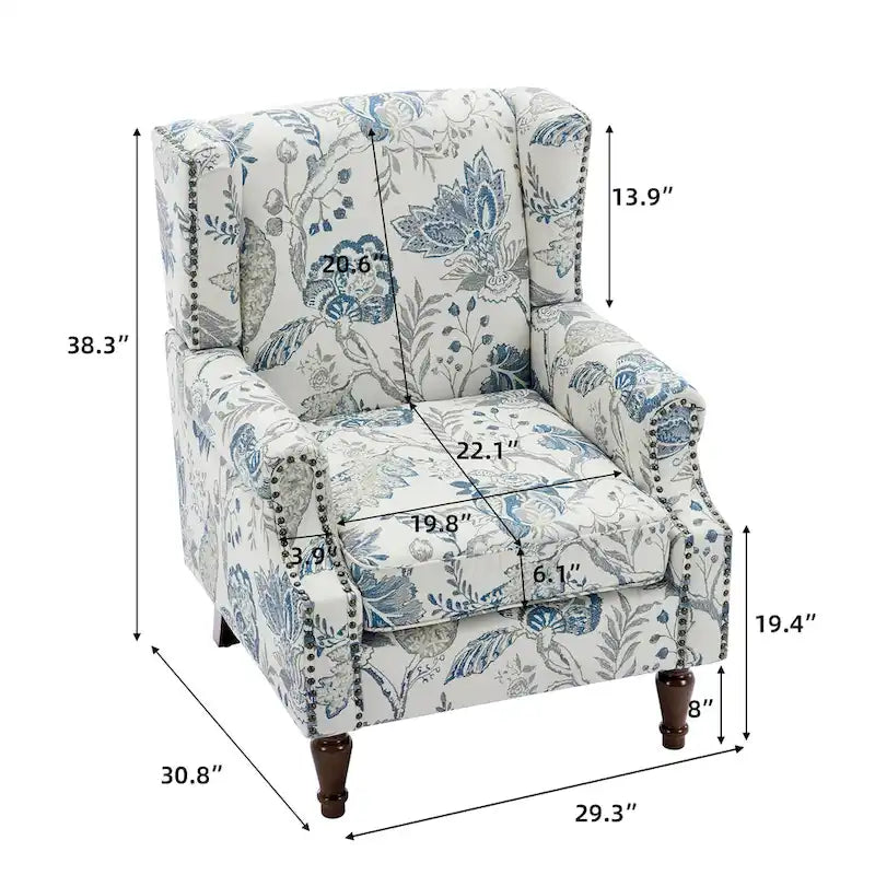 Upholstered Accent Chair Nailhead Trim Arm Chair