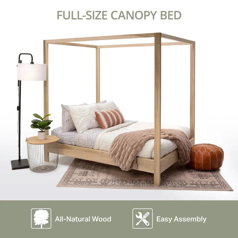 Model FULL CANOPY Full Size Canopy Bed with Raised Platform