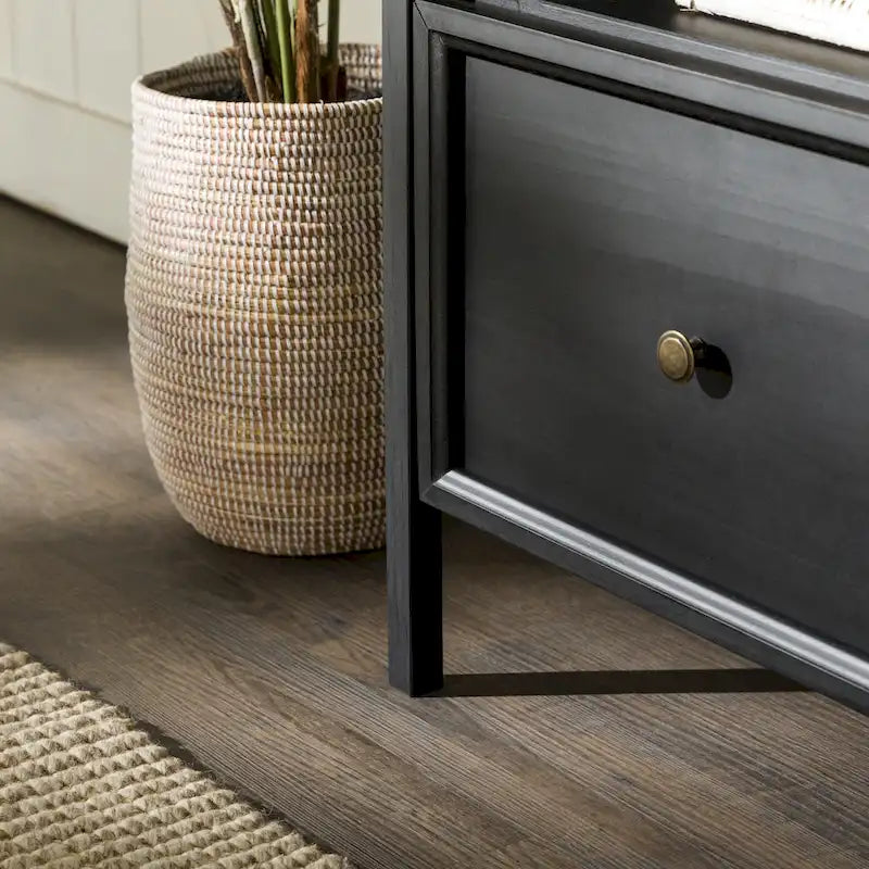 60-inch Rustic Three Drawer TV Stand With Cubbies