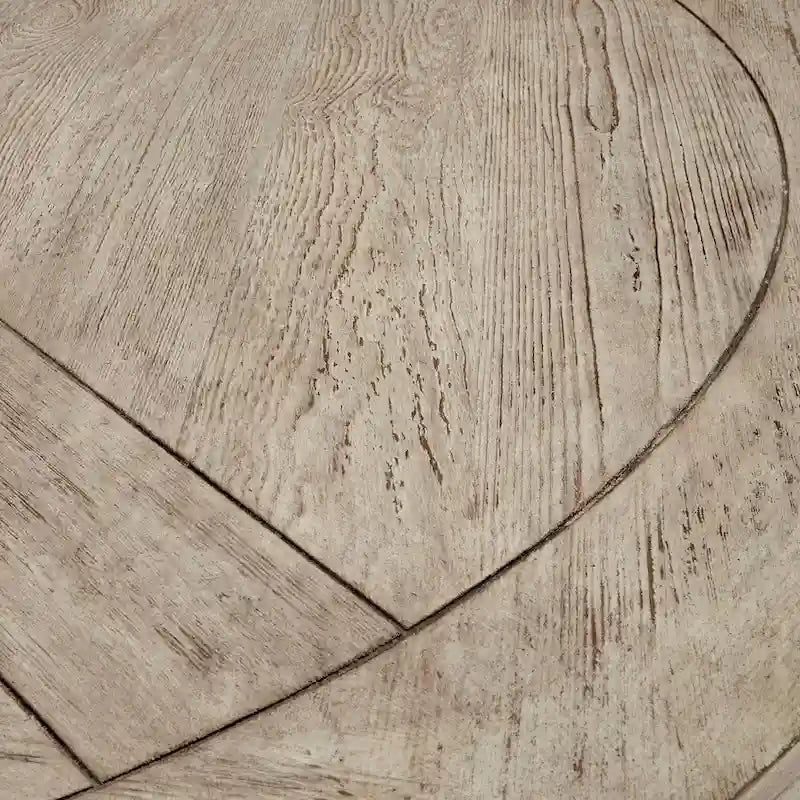 Round Antique Grey Oak Dining Table