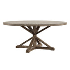 Round Antique Grey Oak Dining Table