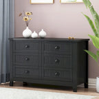 Modern Drawer Dresser for Bedroom, Chest of Dressers with Solid Wood Frame Retro Buffet Sideboard with Shell Handle
