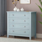 Modern Drawer Dresser for Bedroom, Chest of Dressers with Solid Wood Frame Retro Buffet Sideboard with Shell Handle