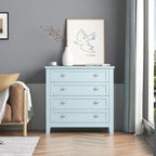 Modern Drawer Dresser for Bedroom, Chest of Dressers with Solid Wood Frame Retro Buffet Sideboard with Shell Handle