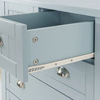 Modern Drawer Dresser for Bedroom, Chest of Dressers with Solid Wood Frame Retro Buffet Sideboard with Shell Handle