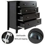 Modern Drawer Dresser for Bedroom, Chest of Dressers with Solid Wood Frame Retro Buffet Sideboard with Shell Handle