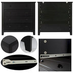 Modern Drawer Dresser for Bedroom, Chest of Dressers with Solid Wood Frame Retro Buffet Sideboard with Shell Handle