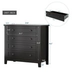 Modern Drawer Dresser for Bedroom, Chest of Dressers with Solid Wood Frame Retro Buffet Sideboard with Shell Handle