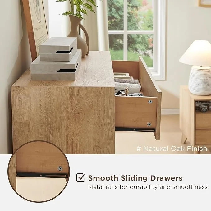 Mid-Century Modern 5 Drawer Dresser, Wood Chest of Drawers