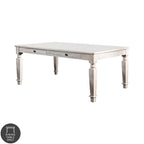 Rustic White 72-inch Wood Dining Table with Storage
