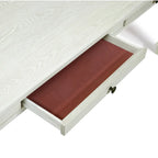 Rustic White 72-inch Wood Dining Table with Storage