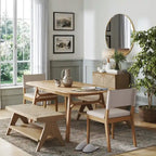 Bench Seat with Shoe Storage, Seagrass Entryway or End of Bed Bench with Solid Wood Frame