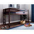 Contemporary Low Loft Twin Bed with End Ladder