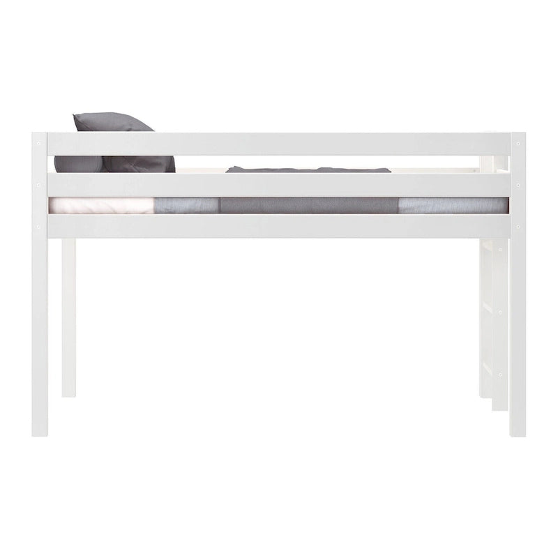 Contemporary Low Loft Twin Bed with End Ladder