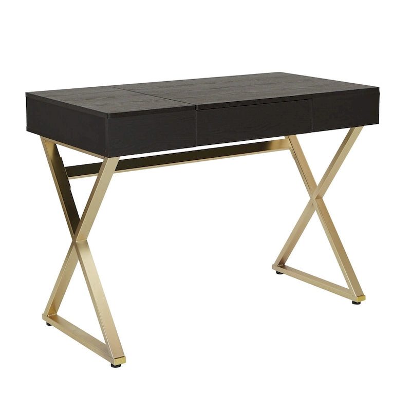 Powered Home Office Desk With Storage Drawer