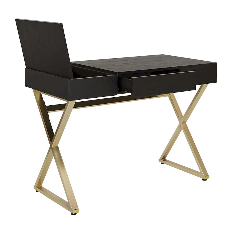 Powered Home Office Desk With Storage Drawer