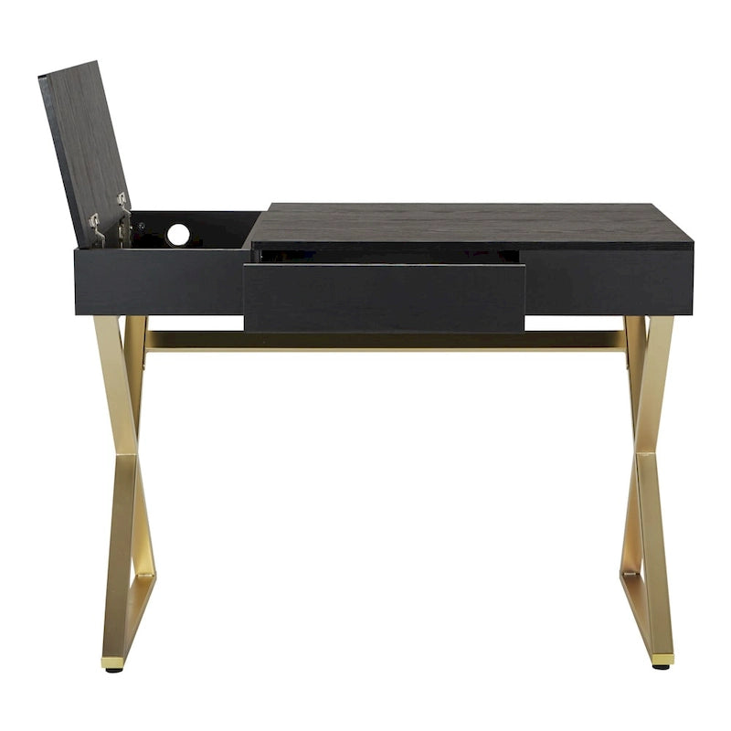 Powered Home Office Desk With Storage Drawer