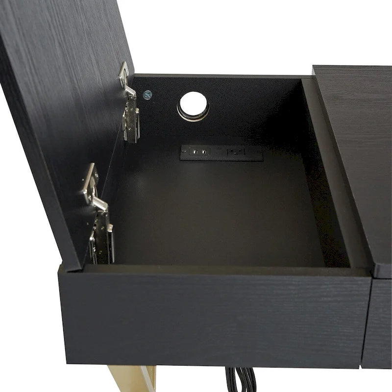 Powered Home Office Desk With Storage Drawer