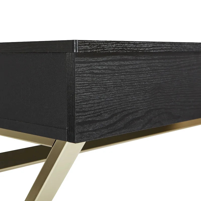 Powered Home Office Desk With Storage Drawer