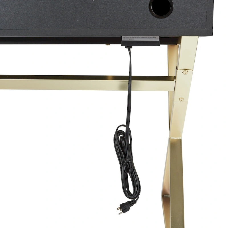 Powered Home Office Desk With Storage Drawer