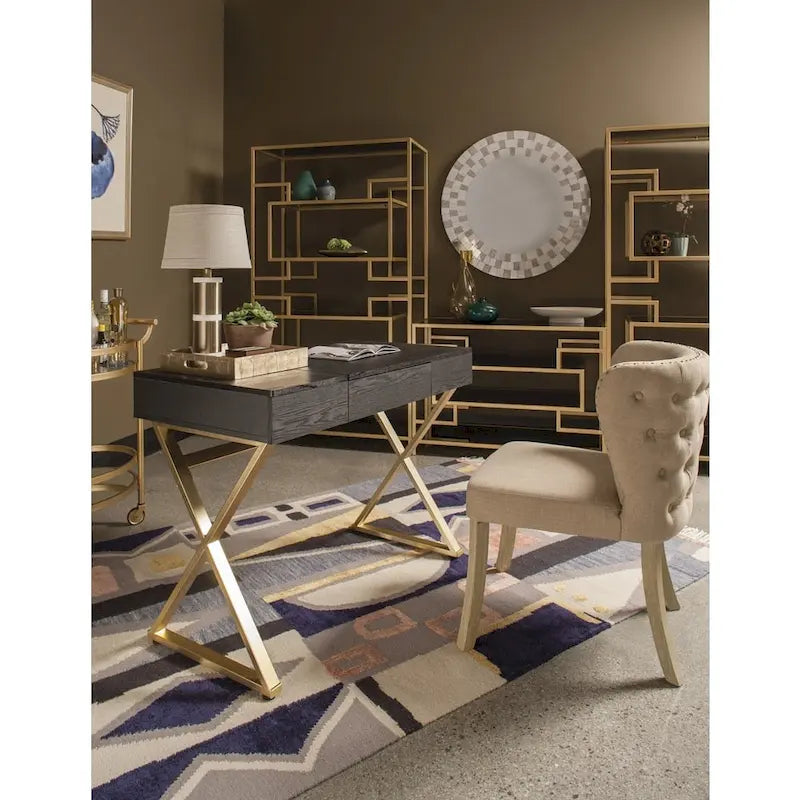 Powered Home Office Desk With Storage Drawer