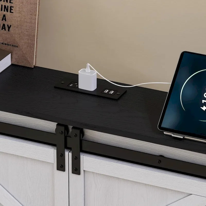 Queen Farmhouse Platform Bed With Storage And Charging