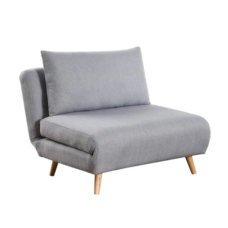 Foldable Sleep Chair with Hideaway Legs and Backrest Pillow