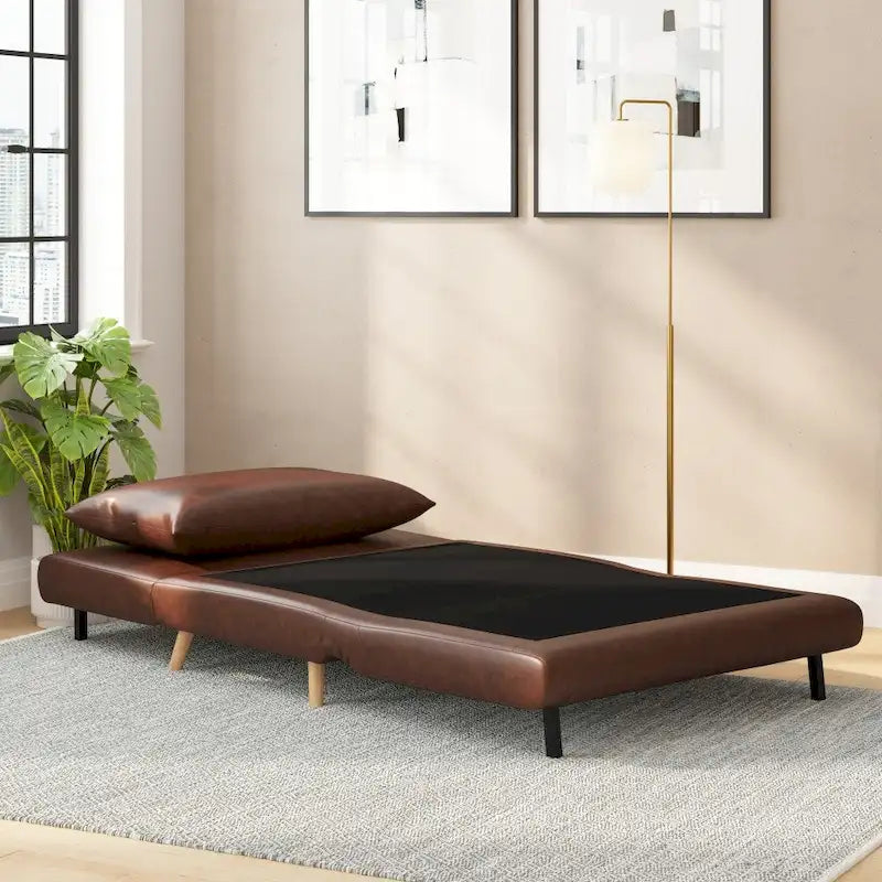 Foldable Sleep Chair with Hideaway Legs and Backrest Pillow