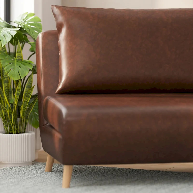 Foldable Sleep Chair with Hideaway Legs and Backrest Pillow