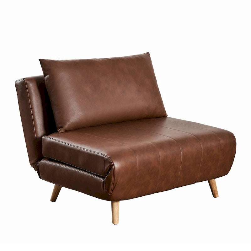 Foldable Sleep Chair with Hideaway Legs and Backrest Pillow