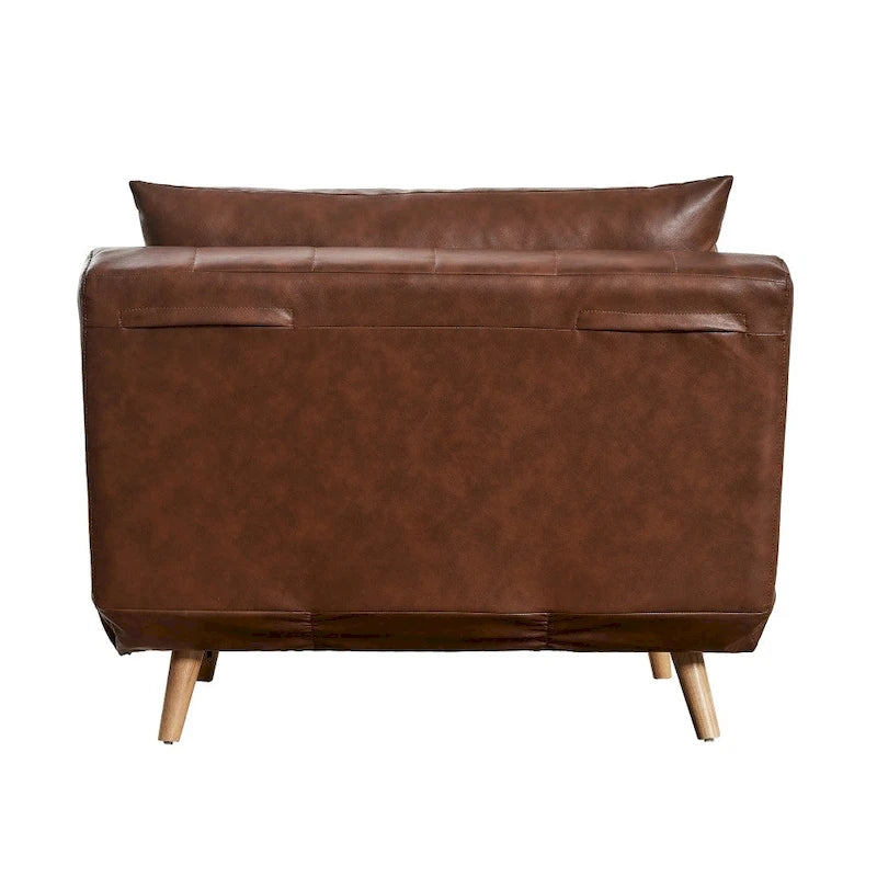 Foldable Sleep Chair with Hideaway Legs and Backrest Pillow