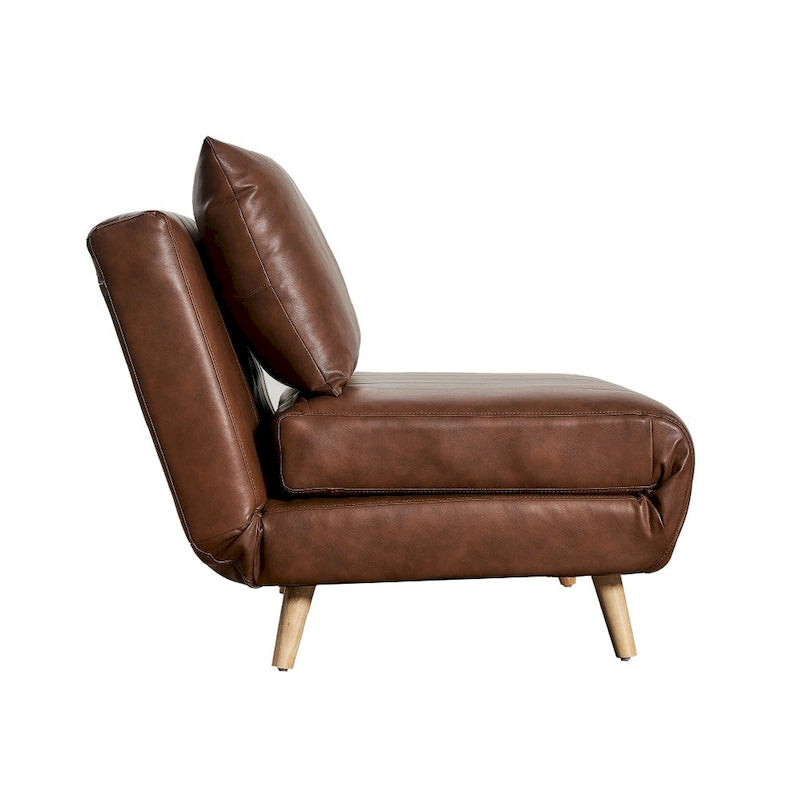 Foldable Sleep Chair with Hideaway Legs and Backrest Pillow