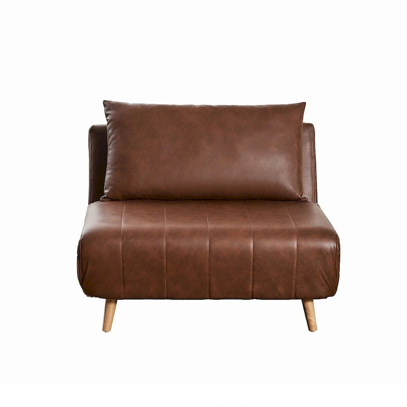 Foldable Sleep Chair with Hideaway Legs and Backrest Pillow