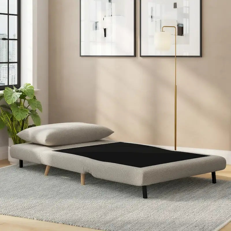 Foldable Sleep Chair with Hideaway Legs and Backrest Pillow