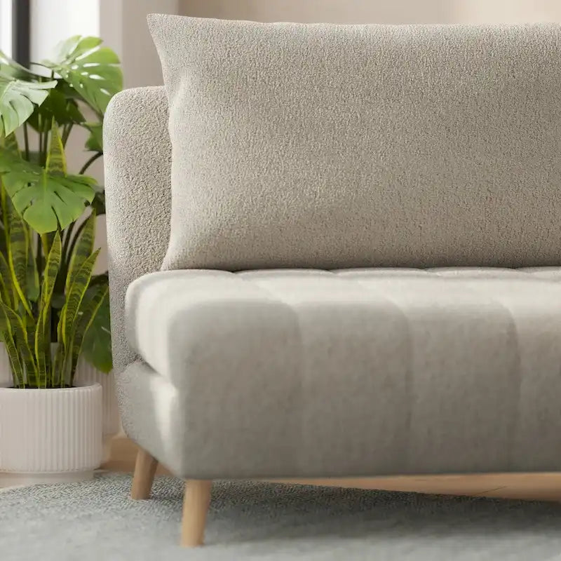 Foldable Sleep Chair with Hideaway Legs and Backrest Pillow