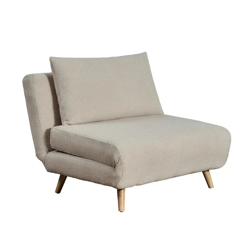 Foldable Sleep Chair with Hideaway Legs and Backrest Pillow