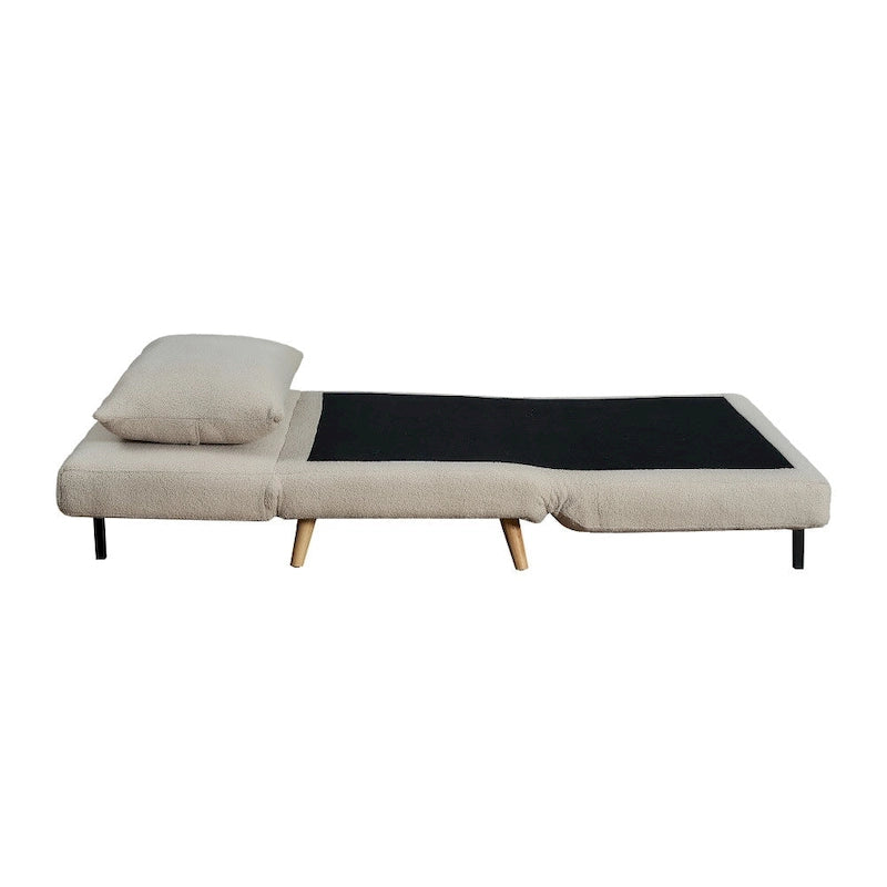 Foldable Sleep Chair with Hideaway Legs and Backrest Pillow
