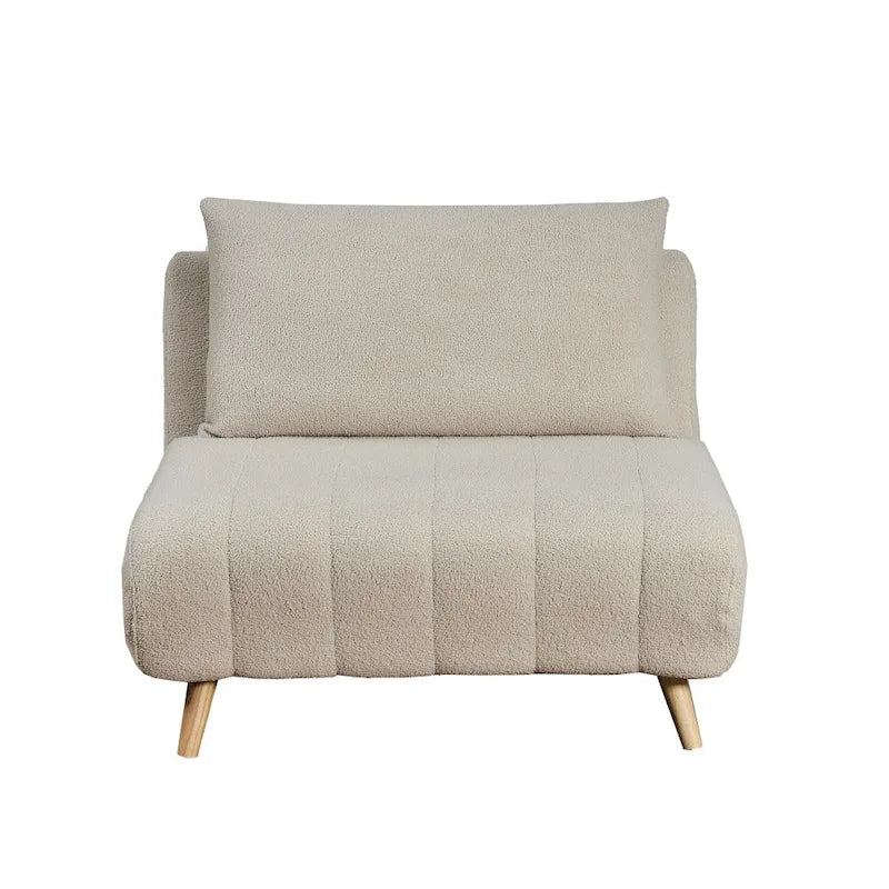 Foldable Sleep Chair with Hideaway Legs and Backrest Pillow