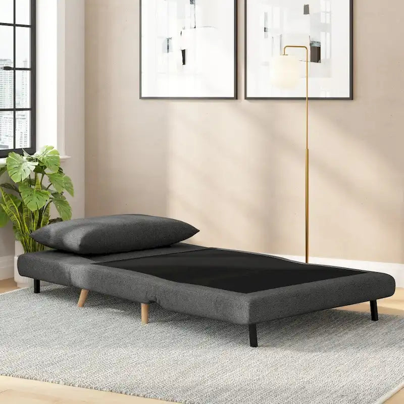 Foldable Sleep Chair with Hideaway Legs and Backrest Pillow
