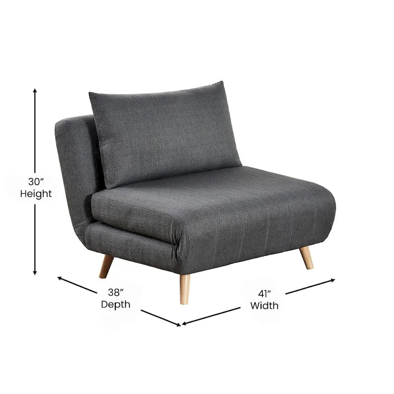 Foldable Sleep Chair with Hideaway Legs and Backrest Pillow
