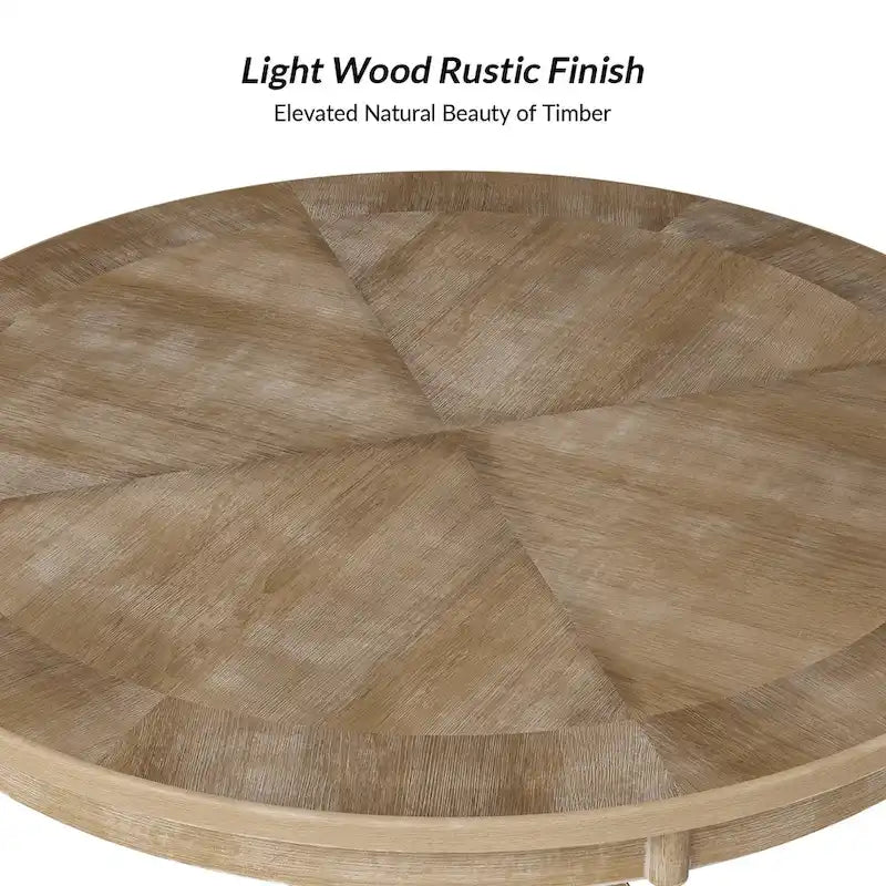 Farmhouse Round Dining Table With Cross-buck Wood Base for 4
