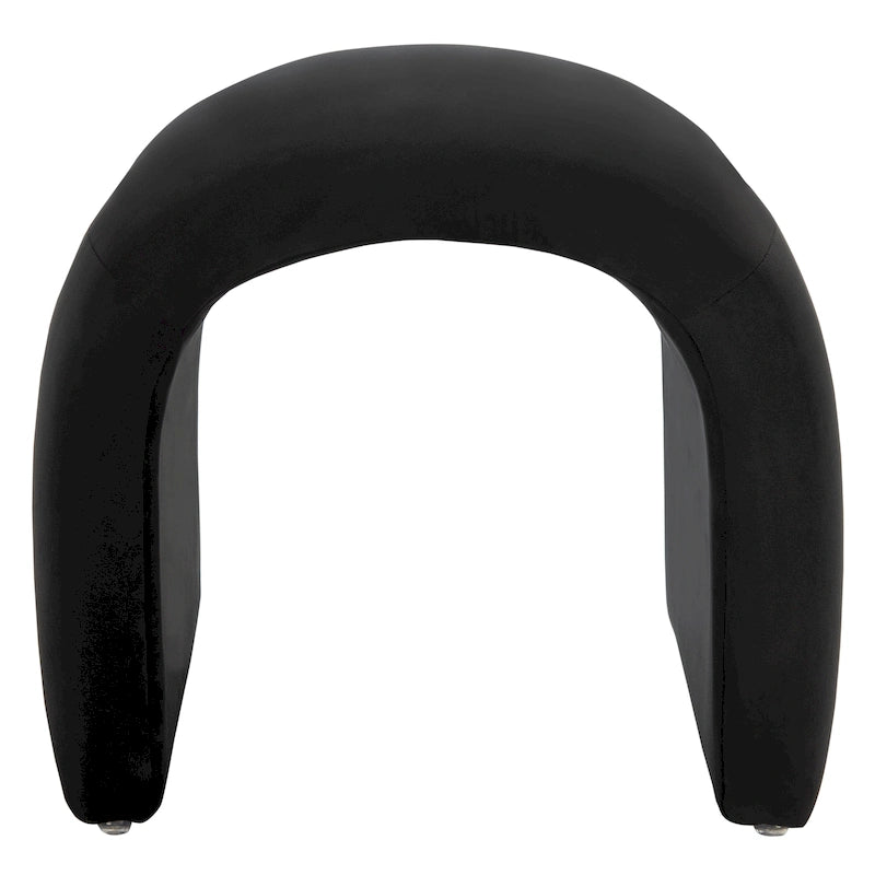 Curved Waterfall Velvet Ottoman With Plush Upholstery