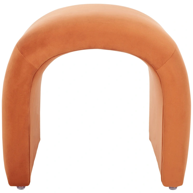 Curved Waterfall Velvet Ottoman With Plush Upholstery
