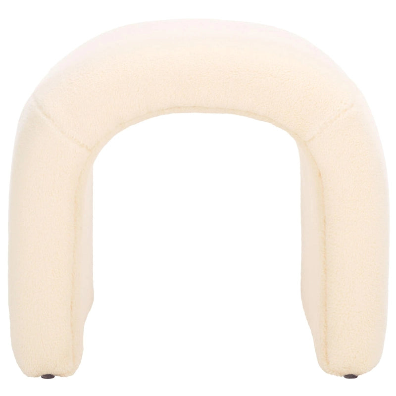 Curved Waterfall Velvet Ottoman With Plush Upholstery